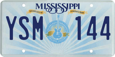 MS license plate YSM144