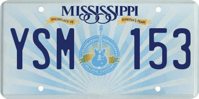 MS license plate YSM153