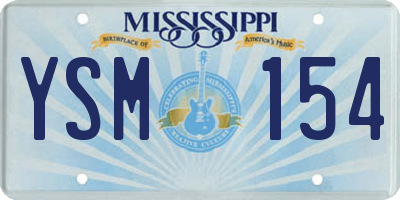 MS license plate YSM154