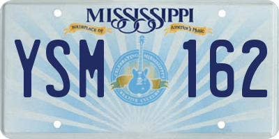 MS license plate YSM162