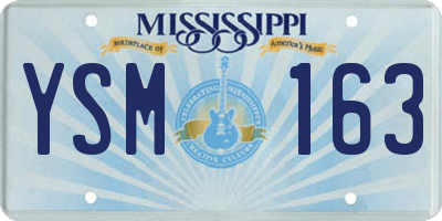 MS license plate YSM163