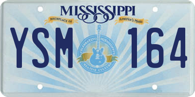 MS license plate YSM164