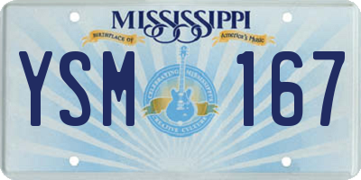 MS license plate YSM167