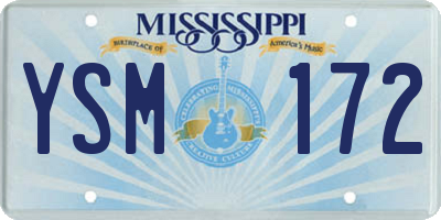 MS license plate YSM172