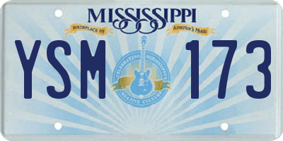 MS license plate YSM173