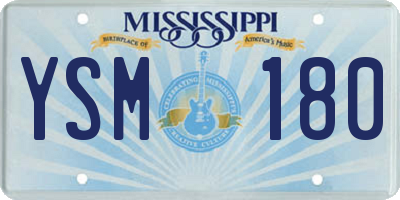 MS license plate YSM180