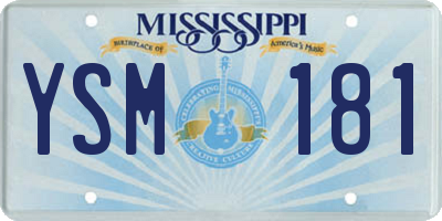 MS license plate YSM181