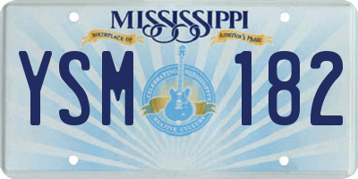 MS license plate YSM182