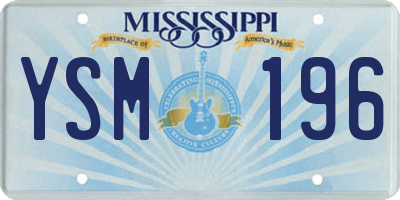 MS license plate YSM196