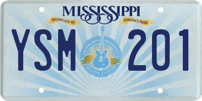 MS license plate YSM201