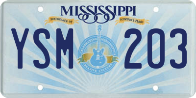 MS license plate YSM203