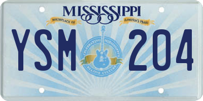 MS license plate YSM204