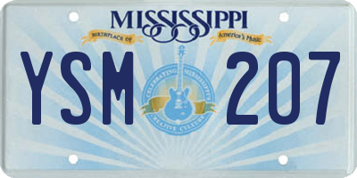 MS license plate YSM207