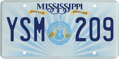 MS license plate YSM209