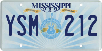 MS license plate YSM212