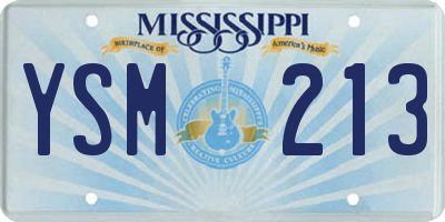MS license plate YSM213