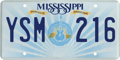 MS license plate YSM216