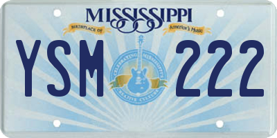 MS license plate YSM222