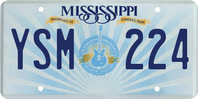 MS license plate YSM224