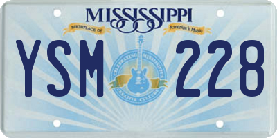 MS license plate YSM228