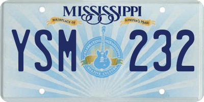 MS license plate YSM232