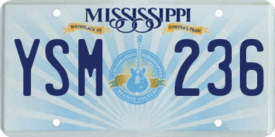 MS license plate YSM236