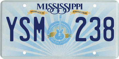 MS license plate YSM238