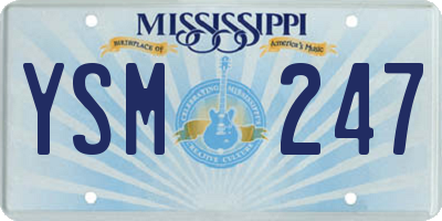 MS license plate YSM247