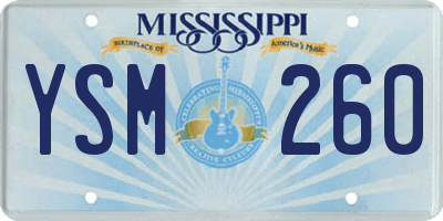 MS license plate YSM260
