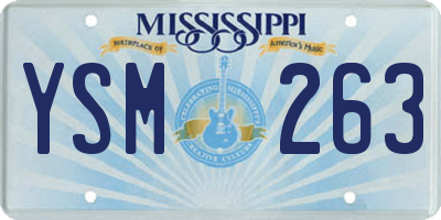 MS license plate YSM263