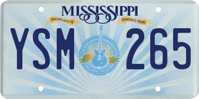 MS license plate YSM265