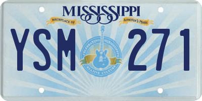 MS license plate YSM271