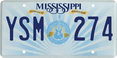 MS license plate YSM274