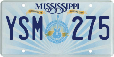 MS license plate YSM275