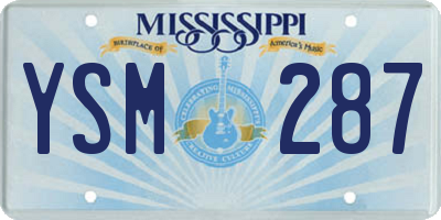 MS license plate YSM287