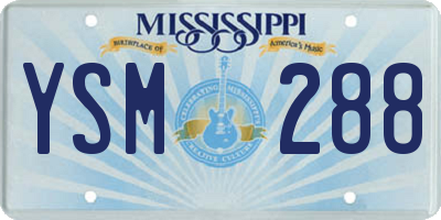 MS license plate YSM288