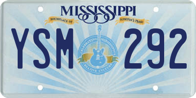 MS license plate YSM292