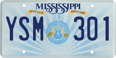 MS license plate YSM301
