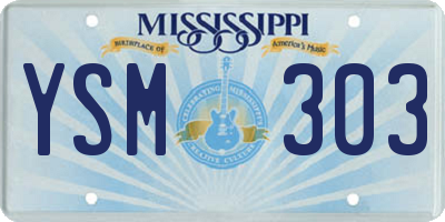 MS license plate YSM303