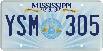 MS license plate YSM305