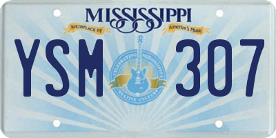 MS license plate YSM307