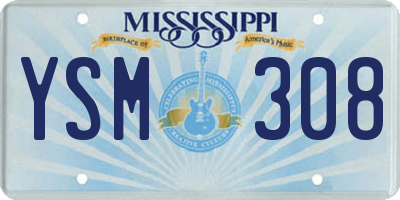 MS license plate YSM308