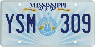 MS license plate YSM309
