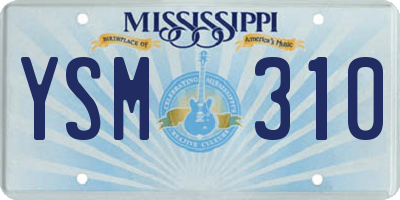 MS license plate YSM310