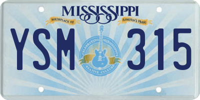 MS license plate YSM315