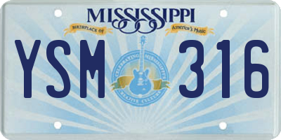 MS license plate YSM316