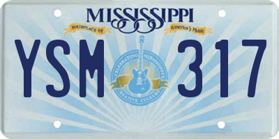 MS license plate YSM317