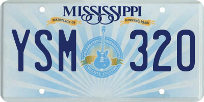 MS license plate YSM320