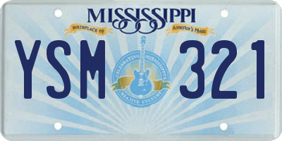 MS license plate YSM321