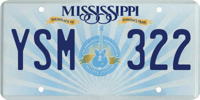 MS license plate YSM322